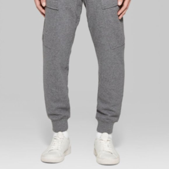 ORIIGINAL USE Pants Mens Midrise Knit Cargo Jogger Sweat Pants Grey